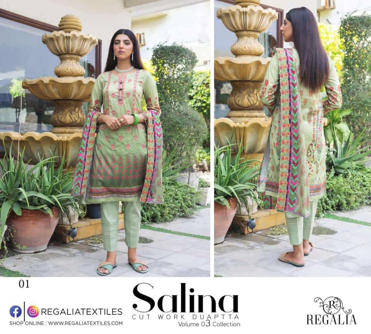 SALINA CutWork Dupatta 2023 vol 3 by Regalia Textiles